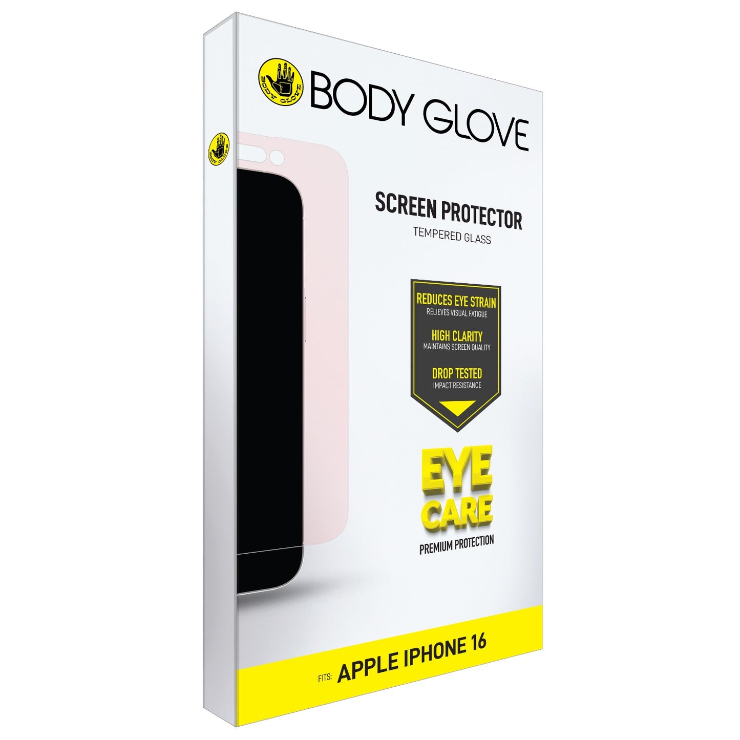 Body Glove Eye Care Tempered Glass Screen Protector – Apple iPhone 16 / iPhone 15 – Clear