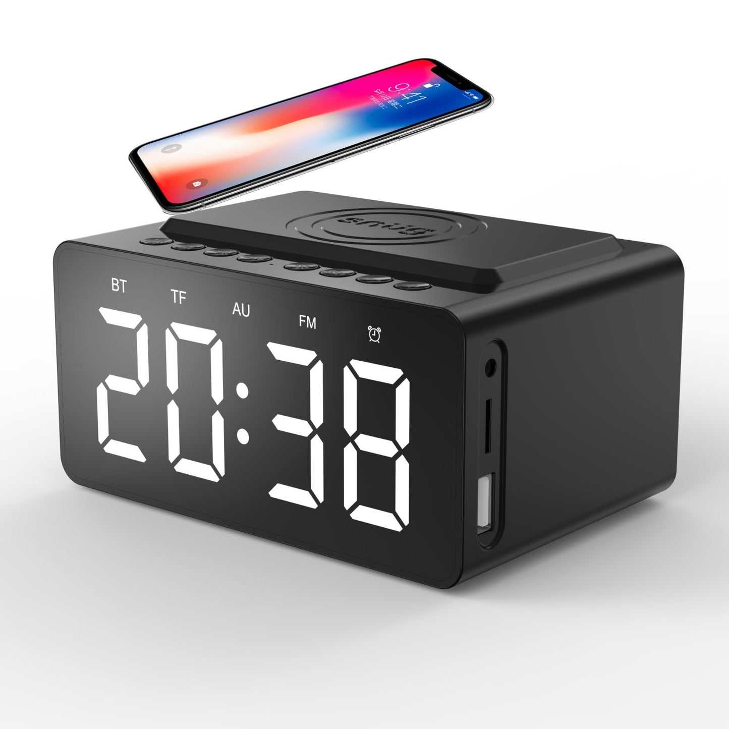 Snug Wireless Charger & Clock Speaker- 15W