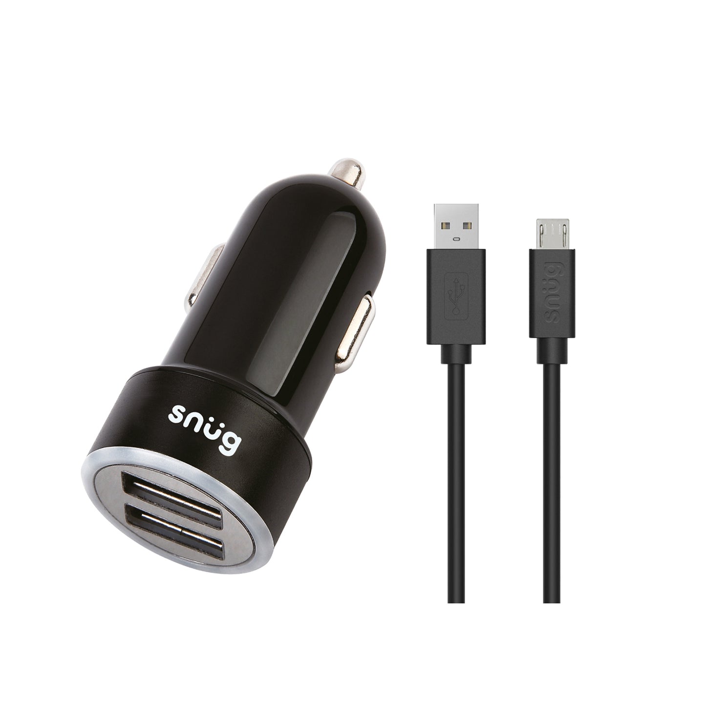 Snug Car Juice Dual USB Port Car Charger With Micro USB Cable – 3.4A