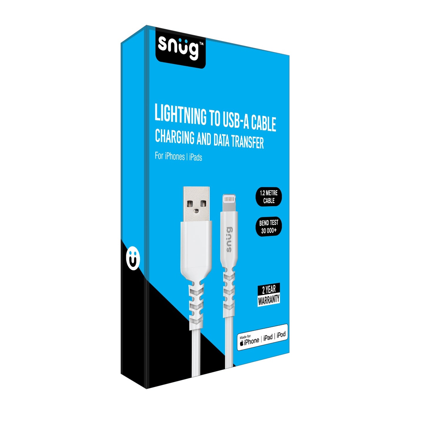Snug USB To MFI Lightning Cable 12W – 1.2 Meter