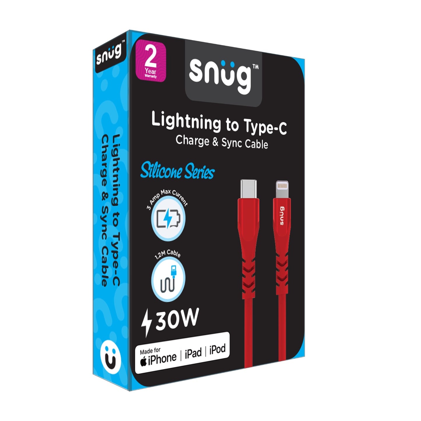Snug Type-C To MFI Lightning Silicone Cable – 1.2 Metre