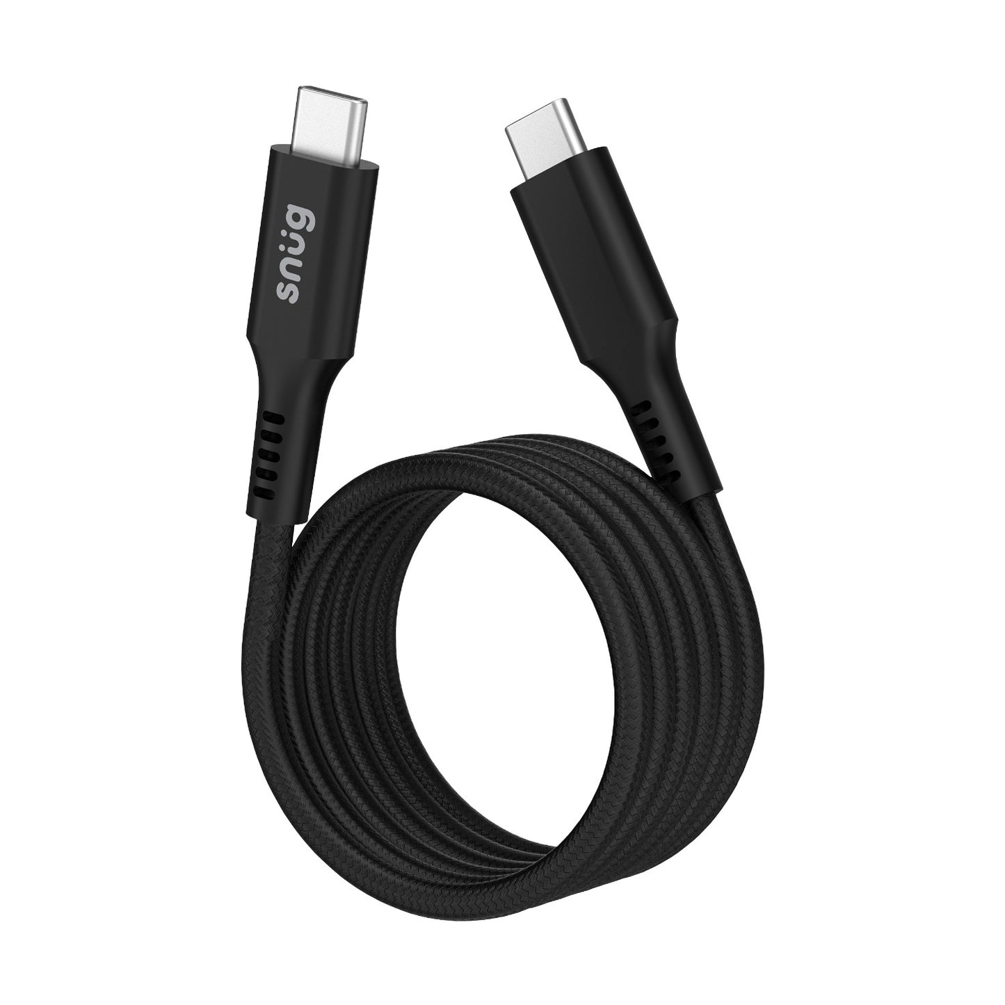 Snug Type-C To Type-C Magnetic Braided Cable 60W – 1.2 Metre – Black