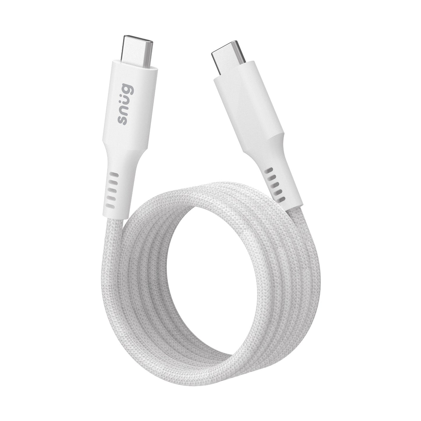 Snug Type-C To Type-C Magnetic Braided Cable 60W – 1.2 Metre – White
