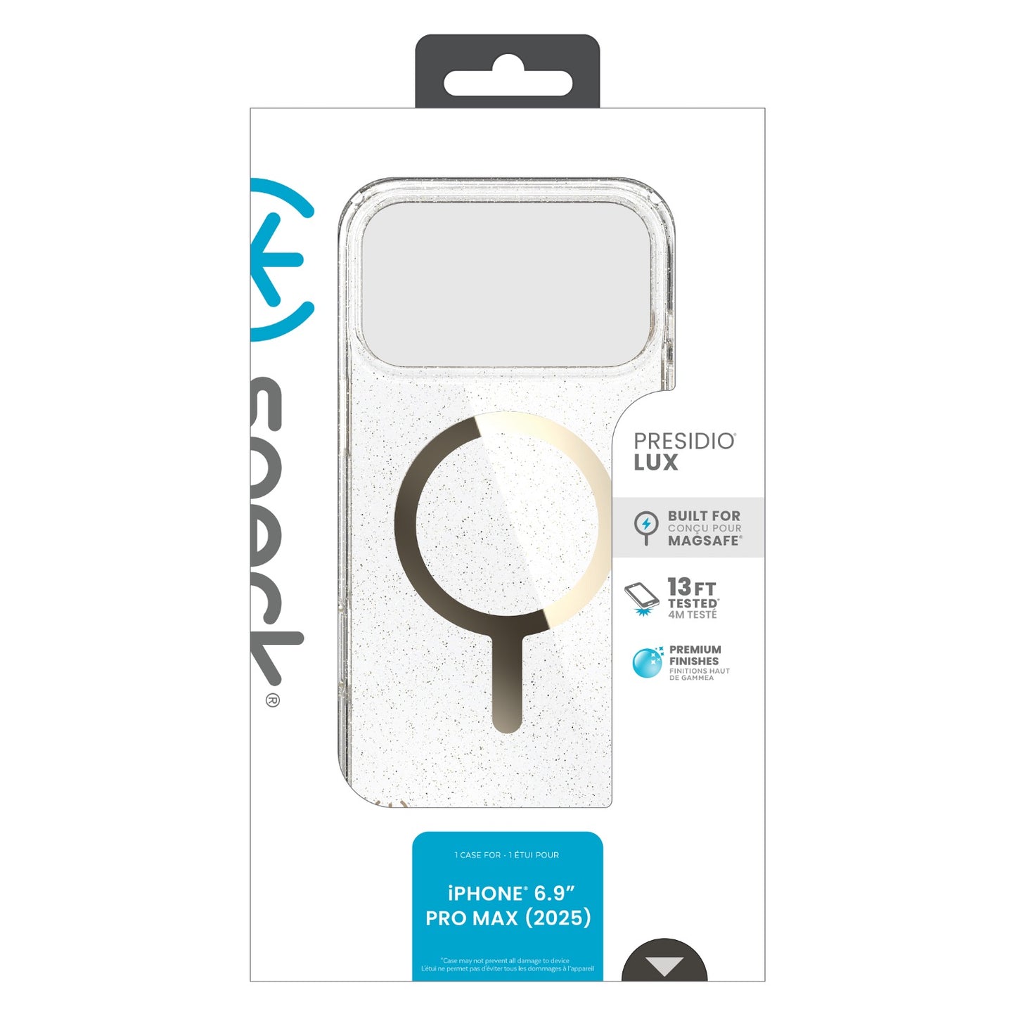 Speck Presidio Lux MagSafe Case – Apple iPhone 17 Pro Max – Gold Glitter