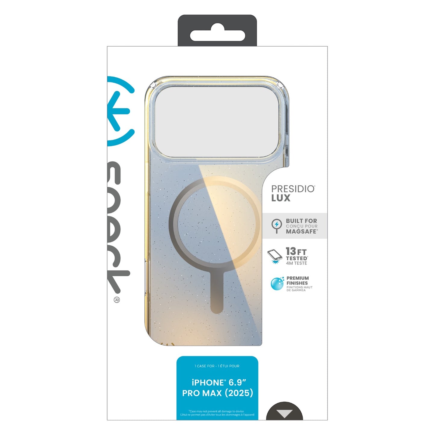 Speck Presidio Lux MagSafe Case – Apple iPhone 17 Pro Max – Silver Glitter