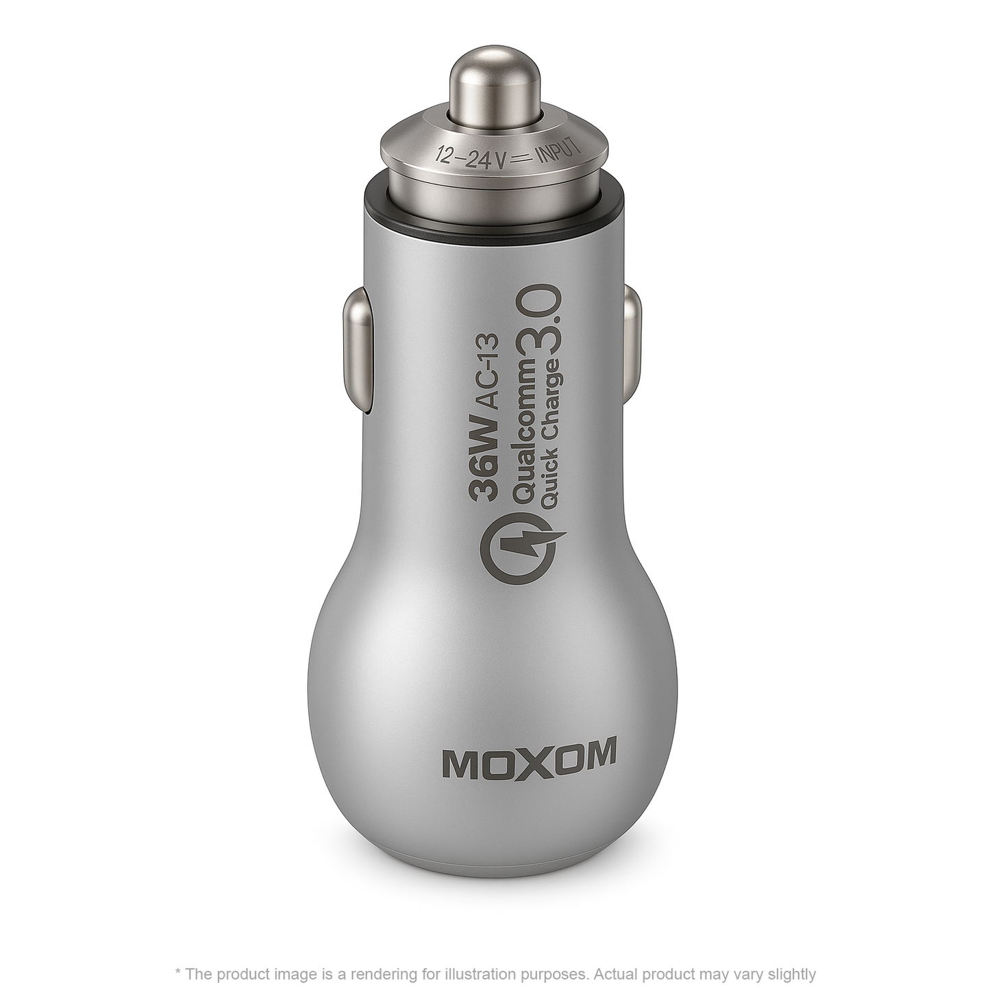 MOXOM LIGHTNING 2 PORT USB QC PORT CAR CHARGER – 36W