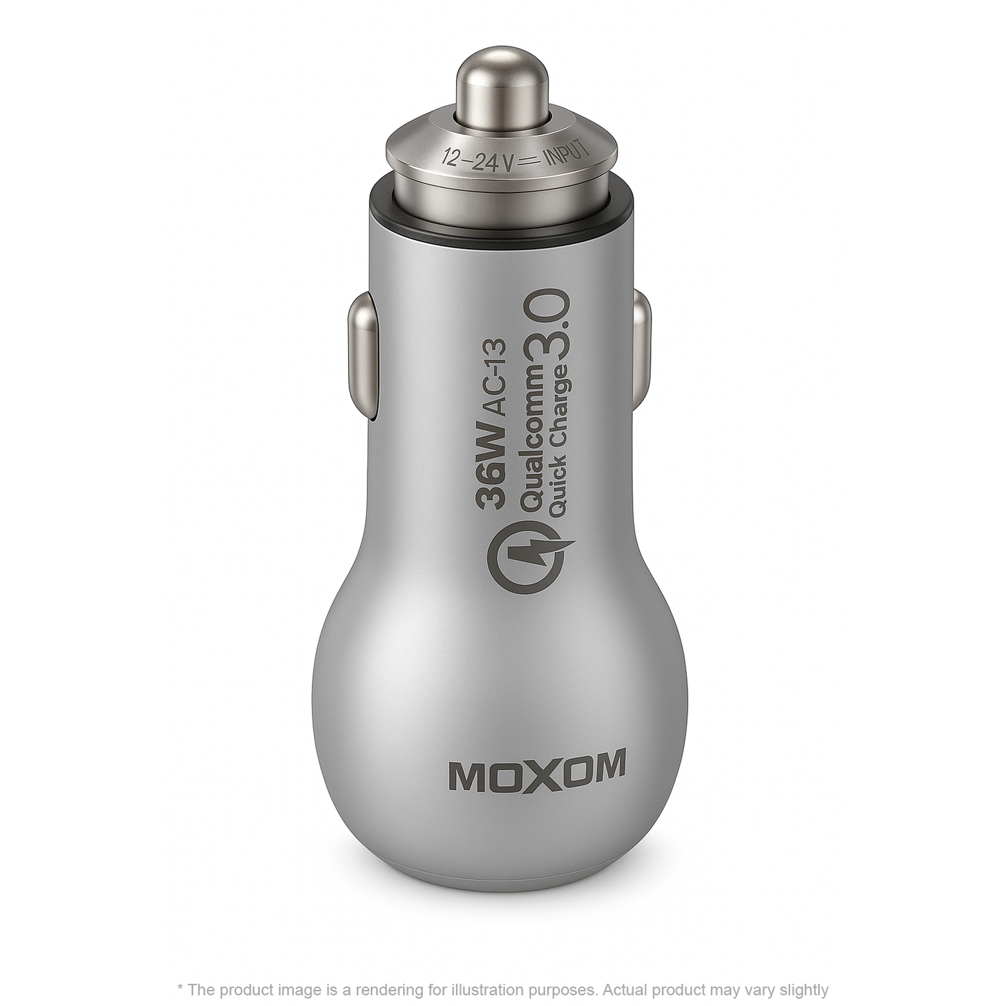 MOXOM TYPE-C 2 PORT USB QC PORT CAR CHARGER – 36W