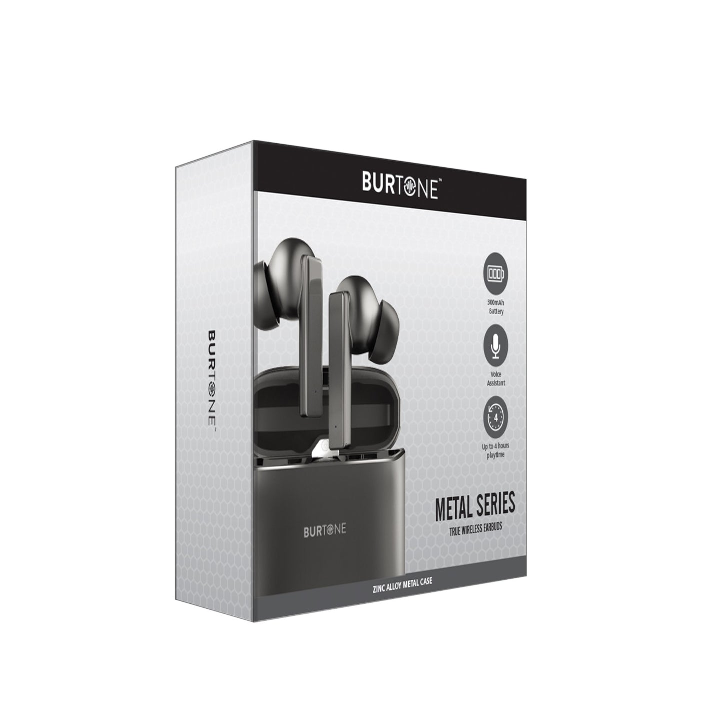 Burtone Metal Series Wireless Earbuds Grey