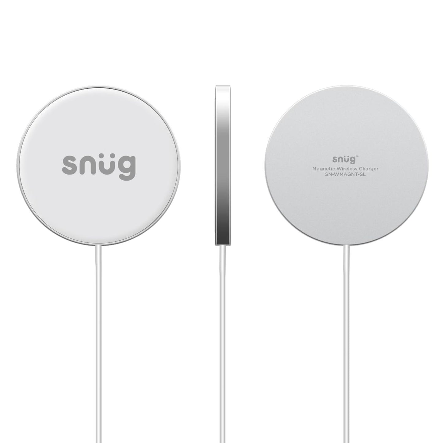 Snug MagSafe Wireless Charger 15W – Silver/Black