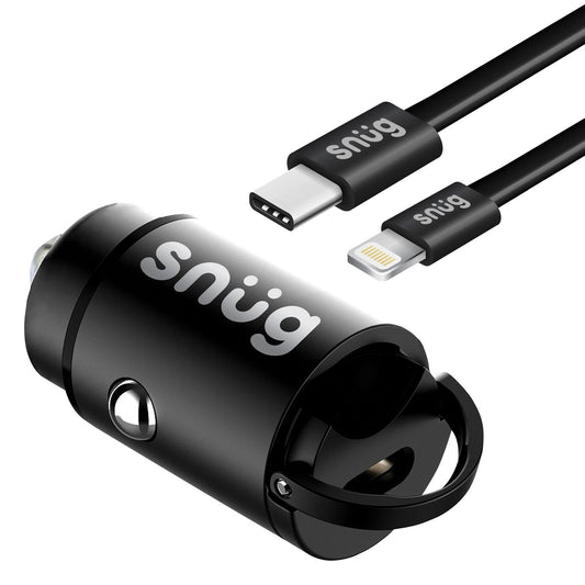 Snug Mini PD Port Car Charger With Lightning Cable – 30W