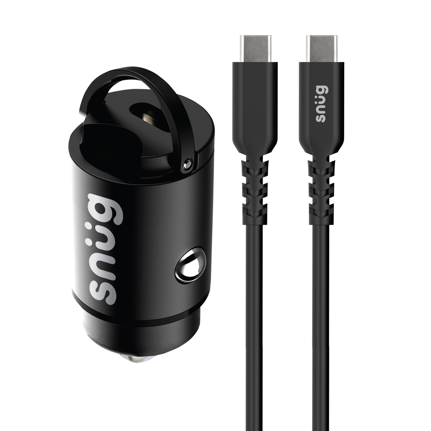 Snug Mini PD Port Car Charger With Type-C Cable – 30W