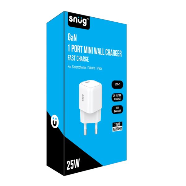 Snug 1 Port Mini PD Home Charger – 25W – White