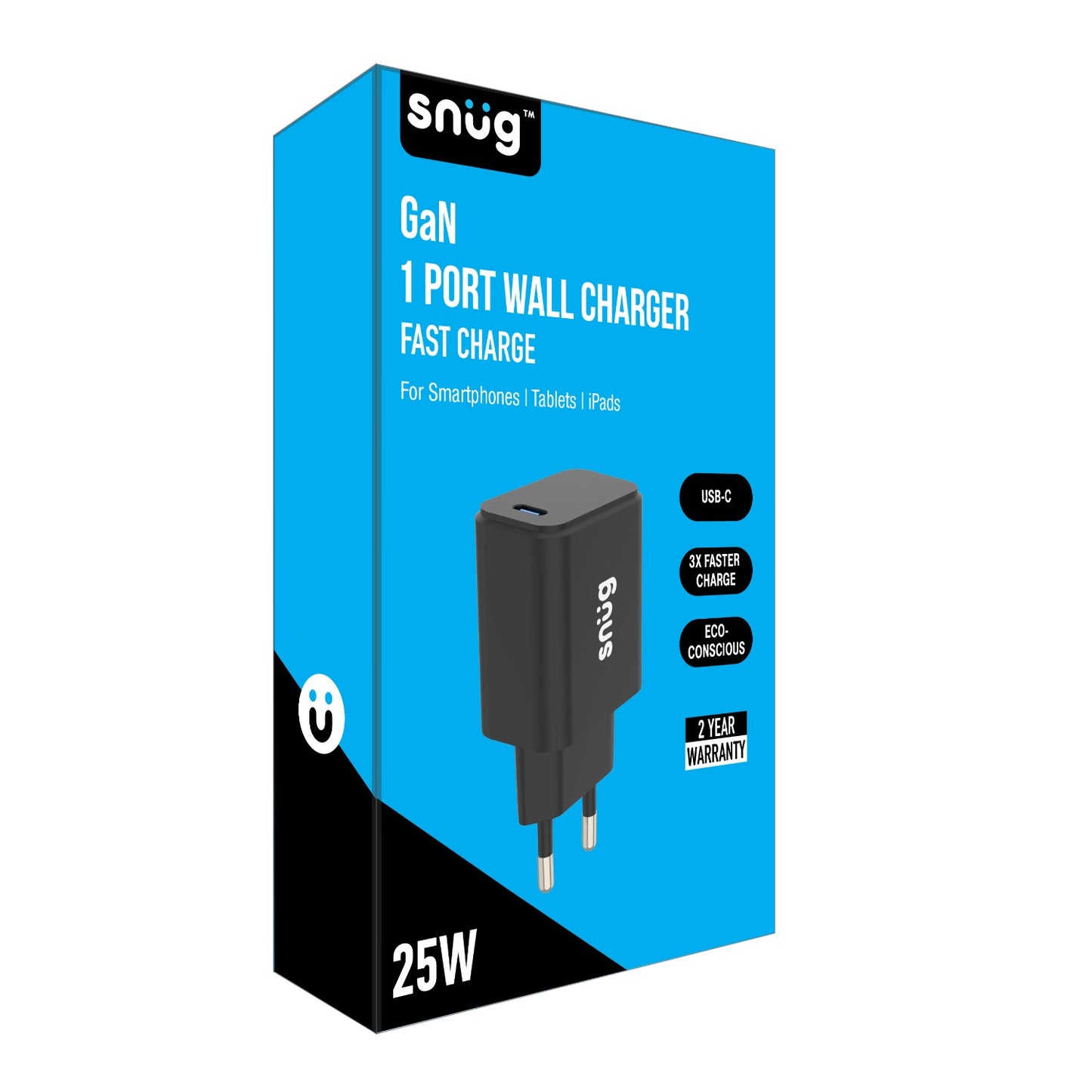 Snug 1 Port Mini PD Home Charger – 25W – Black