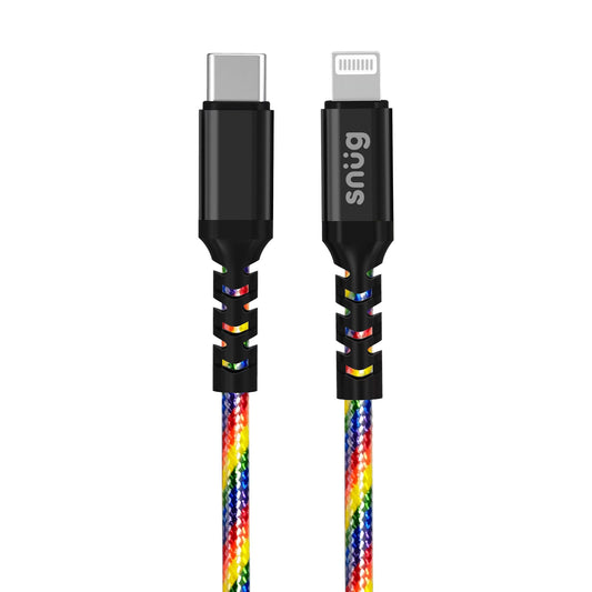 Snug Type-C To MFI Lightning Rainbow Cable – 1.2 Meter
