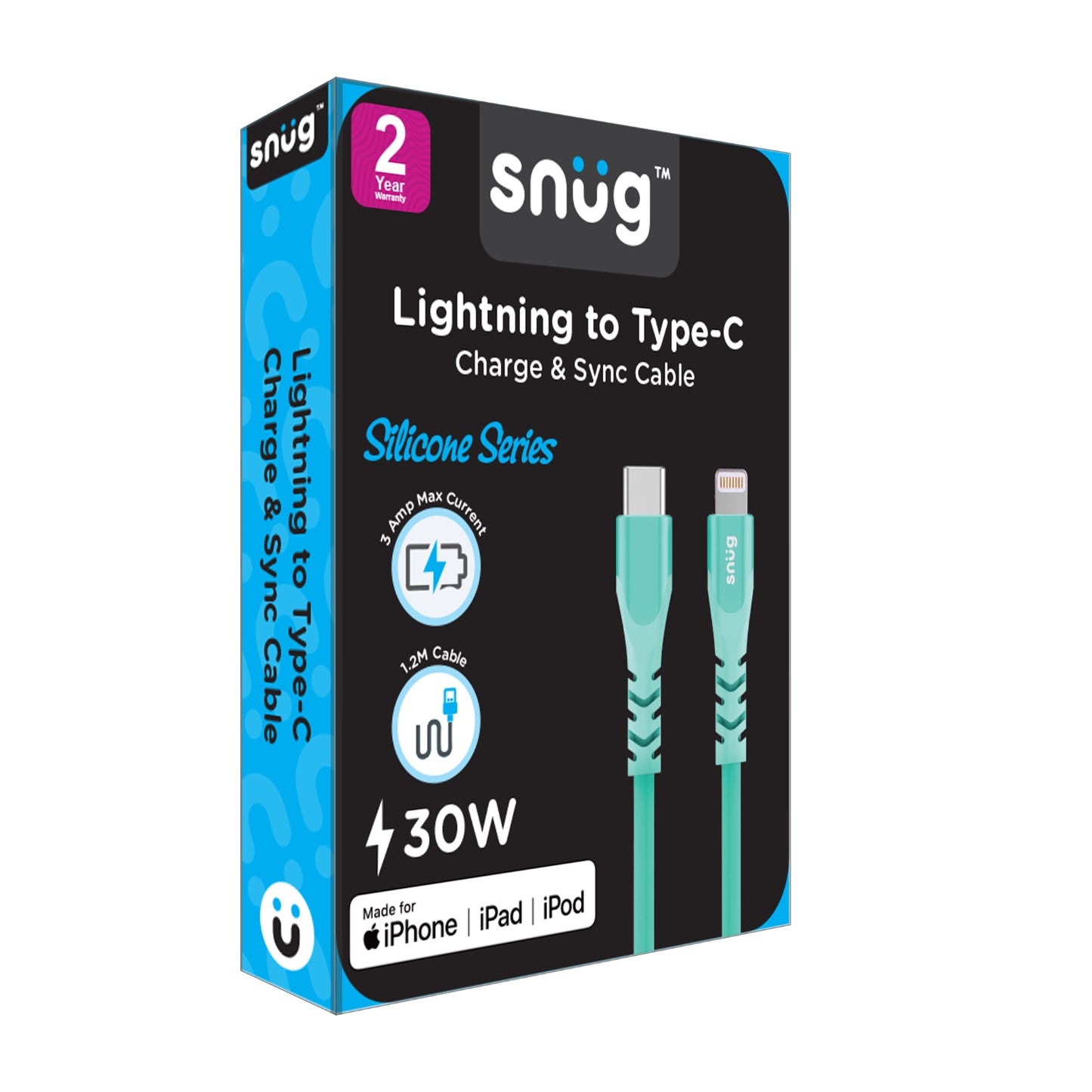 Snug Type-C To MFI Lightning Silicone Cable – 1.2 Metre