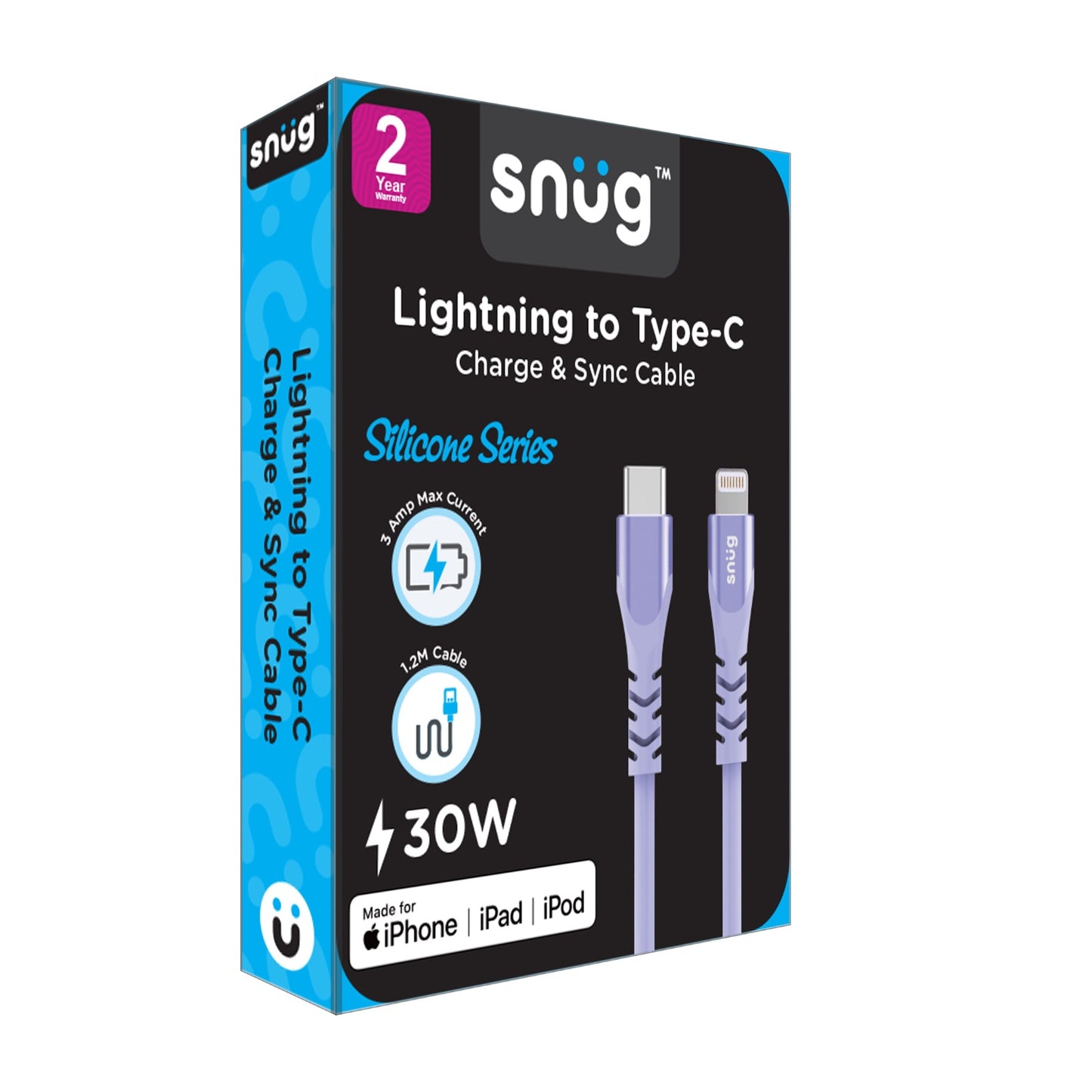 Snug Type-C To MFI Lightning Silicone Cable – 1.2 Metre