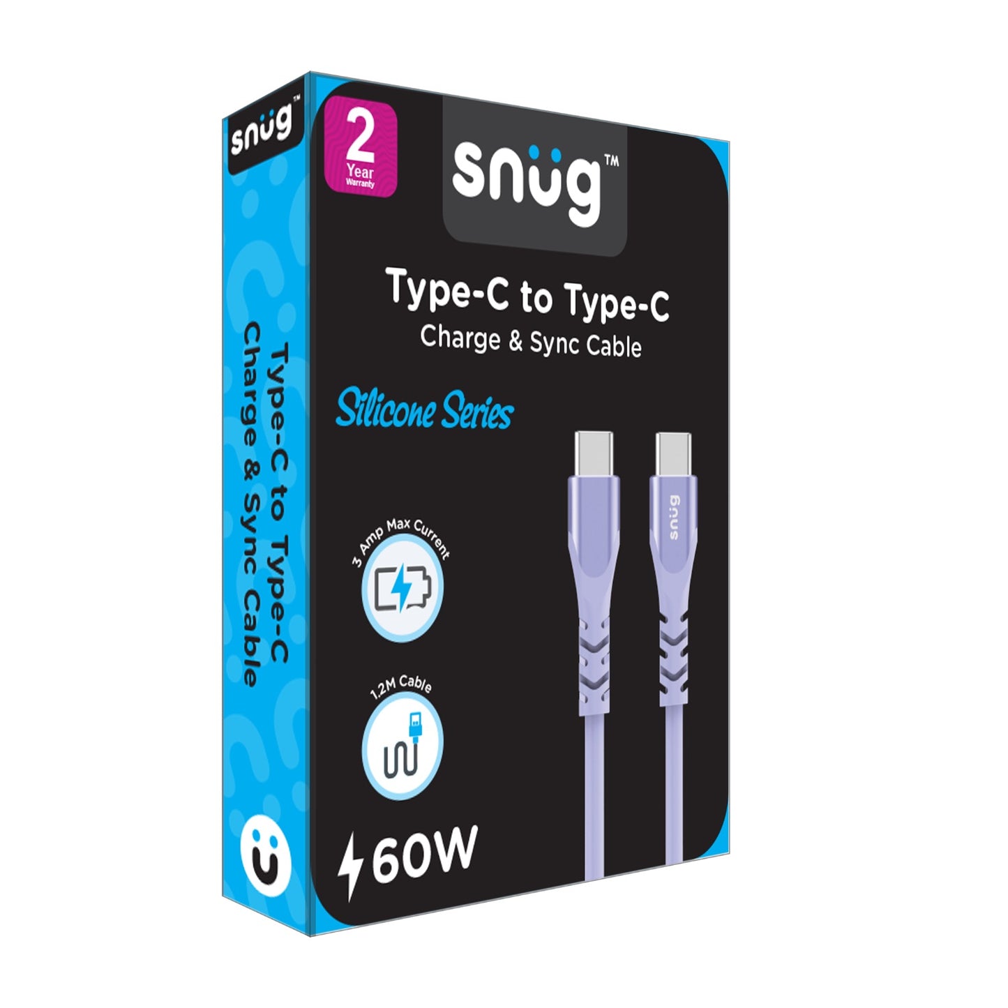 Snug Type-C To Type-C Silicone Cable – 1.2 Metre