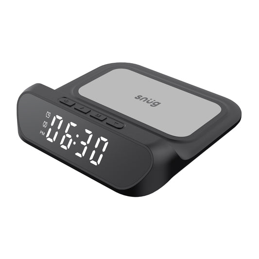 Snug Wireless Pad Charger With Clock 15W – Black