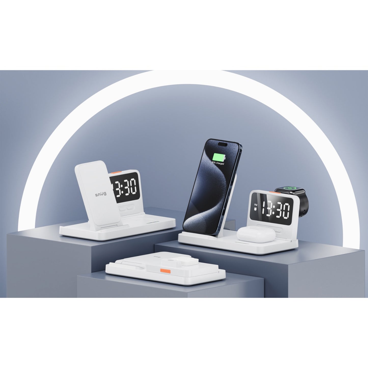 Snug 4-In-1 Wireless Stand Charger 15W – White