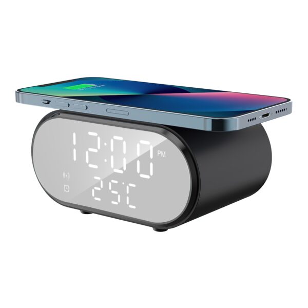 Snug Wireless Charger With Clock 15W – Black