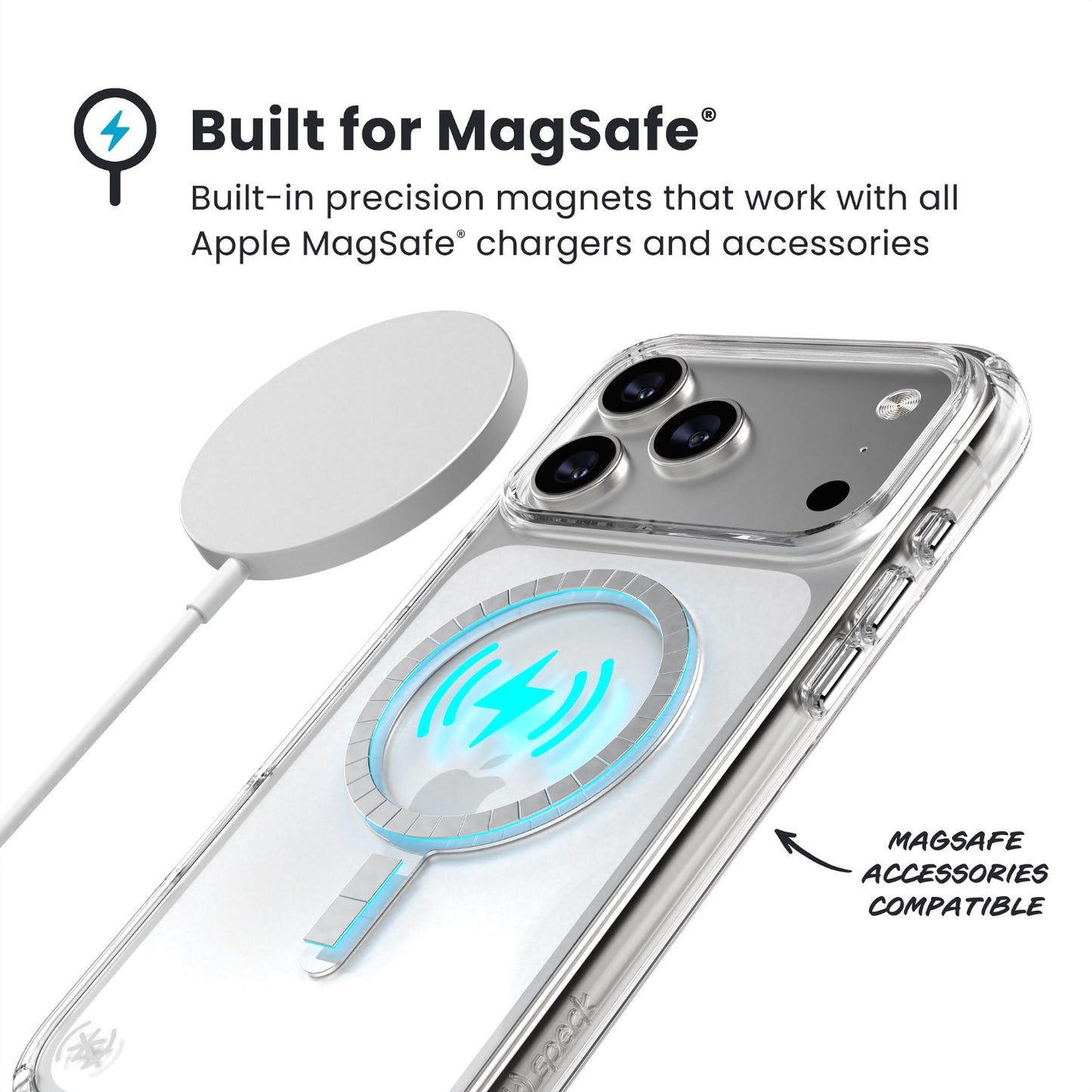 Speck Presidio Perfect Clear MagSafe Case – Apple iPhone 17 Pro Max – Clear